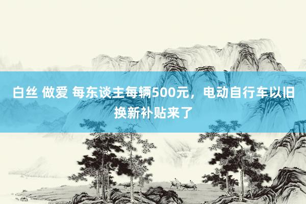 白丝 做爱 每东谈主每辆500元，电动自行车以旧换新补贴来了