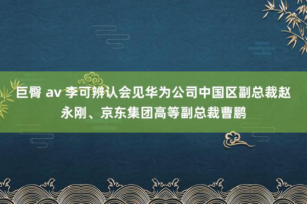 巨臀 av 李可辨认会见华为公司中国区副总裁赵永刚、京东集团高等副总裁曹鹏