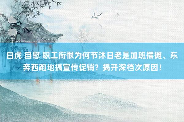 白虎 自慰 职工衔恨为何节沐日老是加班摆摊、东奔西跑地搞宣传促销？揭开深档次原因！