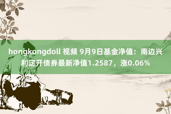 hongkongdoll 视频 9月9日基金净值：南边兴利定开债券最新净值1.2587，涨0.06%