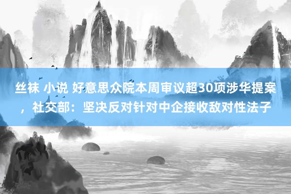 丝袜 小说 好意思众院本周审议超30项涉华提案，社交部：坚决反对针对中企接收敌对性法子