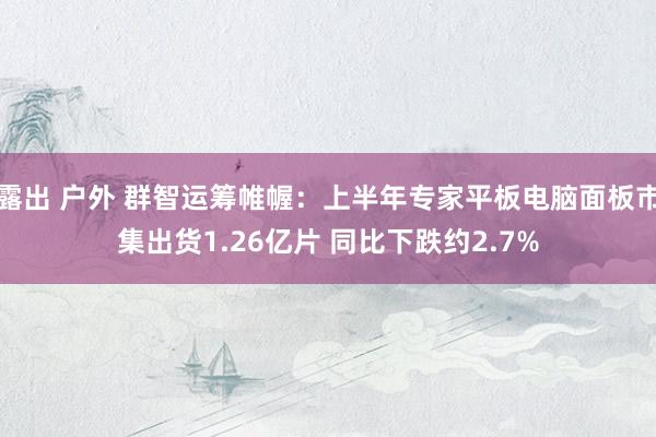 露出 户外 群智运筹帷幄：上半年专家平板电脑面板市集出货1.26亿片 同比下跌约2.7%