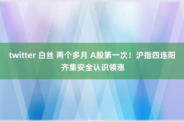 twitter 白丝 两个多月 A股第一次！沪指四连阳 齐集安全认识领涨