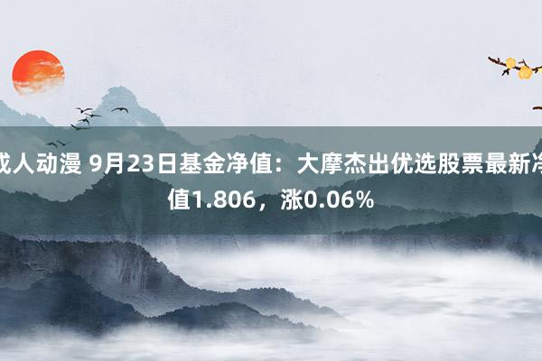 成人动漫 9月23日基金净值：大摩杰出优选股票最新净值1.806，涨0.06%