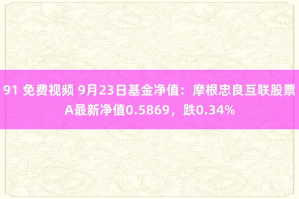 91 免费视频 9月23日基金净值：摩根忠良互联股票A最新净值0.5869，跌0.34%