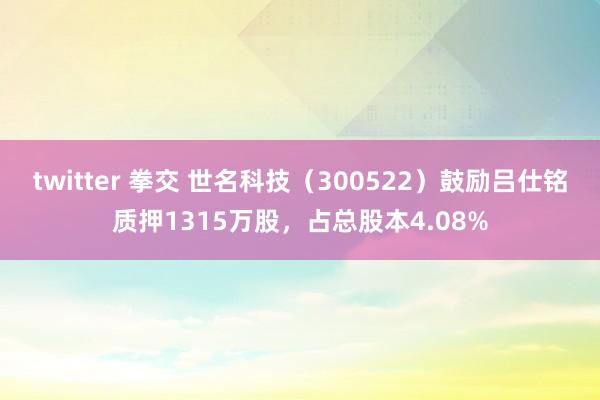 twitter 拳交 世名科技（300522）鼓励吕仕铭质押1315万股，占总股本4.08%