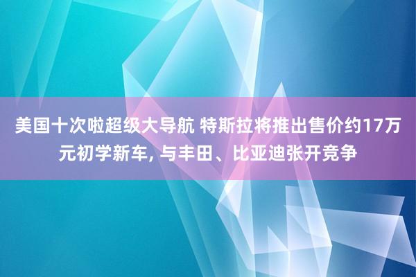 美国十次啦超级大导航 特斯拉将推出售价约17万元初学新车， 与丰田、比亚迪张开竞争