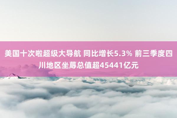 美国十次啦超级大导航 同比增长5.3% 前三季度四川地区坐蓐总值超45441亿元