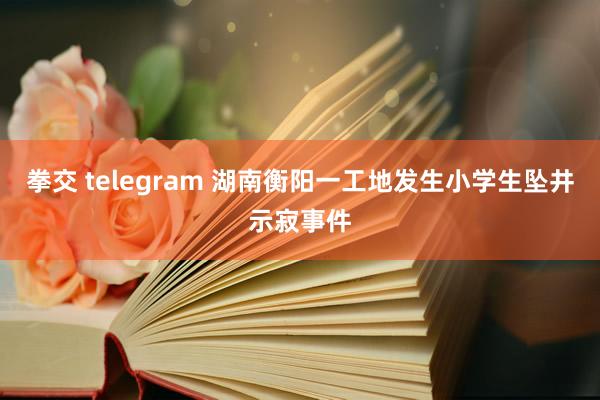 拳交 telegram 湖南衡阳一工地发生小学生坠井示寂事件