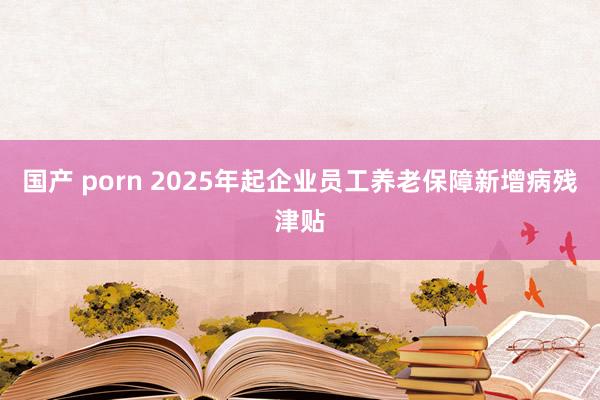 国产 porn 2025年起企业员工养老保障新增病残津贴