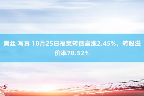 黑丝 写真 10月25日福莱转债高涨2.45%，转股溢价率78.52%