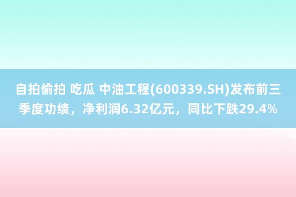 自拍偷拍 吃瓜 中油工程(600339.SH)发布前三季度功绩，净利润6.32亿元，同比下跌29.4%