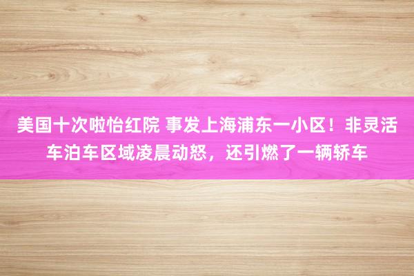 美国十次啦怡红院 事发上海浦东一小区！非灵活车泊车区域凌晨动怒，还引燃了一辆轿车