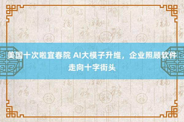 美国十次啦宜春院 AI大模子升维，企业照顾软件走向十字街头