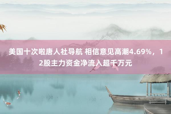 美国十次啦唐人社导航 相信意见高潮4.69%，12股主力资金净流入超千万元