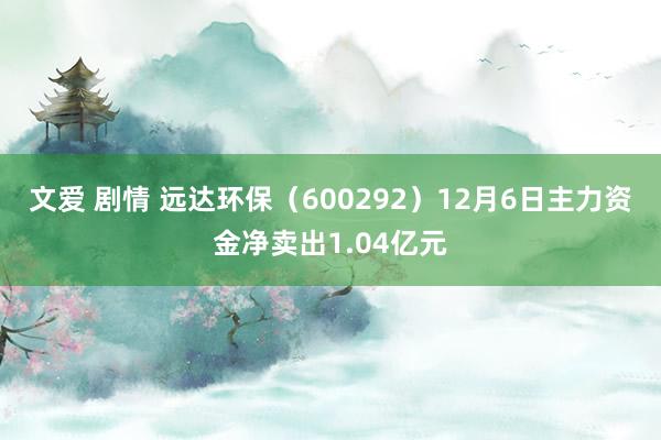 文爱 剧情 远达环保（600292）12月6日主力资金净卖出1.04亿元