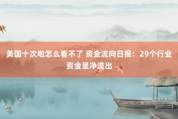 美国十次啦怎么看不了 资金流向日报：29个行业资金呈净流出