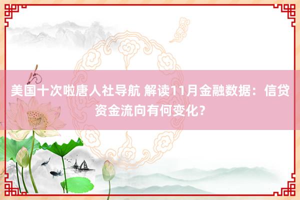 美国十次啦唐人社导航 解读11月金融数据：信贷资金流向有何变化？