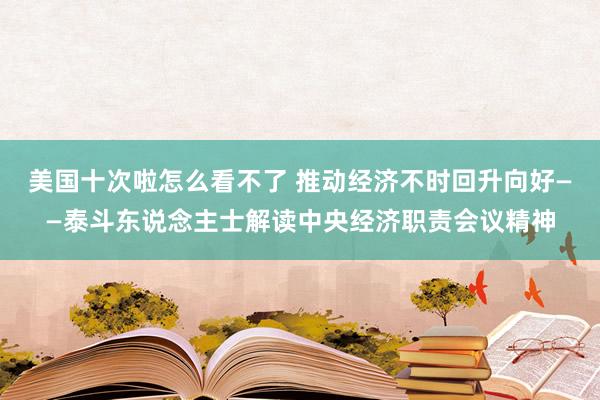 美国十次啦怎么看不了 推动经济不时回升向好——泰斗东说念主士解读中央经济职责会议精神