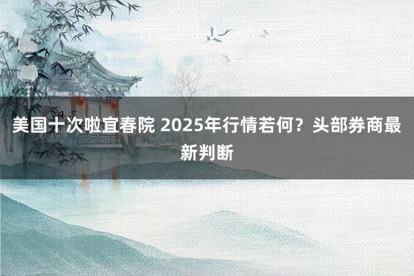 美国十次啦宜春院 2025年行情若何？头部券商最新判断