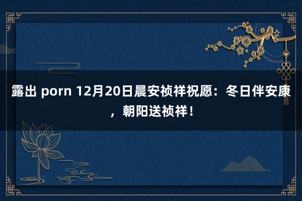 露出 porn 12月20日晨安祯祥祝愿：冬日伴安康，朝阳送祯祥！