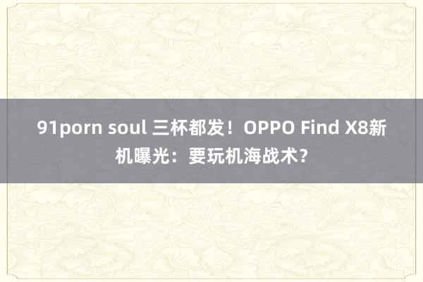 91porn soul 三杯都发！OPPO Find X8新机曝光：要玩机海战术？