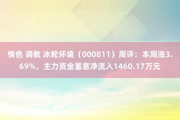 情色 调教 冰轮环境（000811）周评：本周涨3.69%，主力资金蓄意净流入1460.17万元