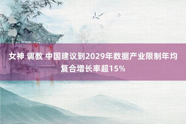 女神 调教 中国建议到2029年数据产业限制年均复合增长率超15%