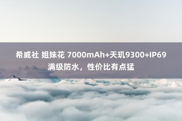 希威社 姐妹花 7000mAh+天玑9300+IP69满级防水，性价比有点猛