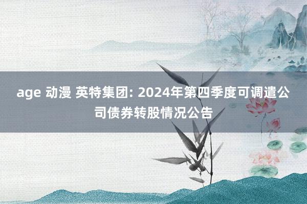 age 动漫 英特集团: 2024年第四季度可调遣公司债券转股情况公告