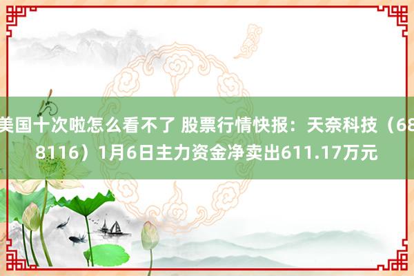 美国十次啦怎么看不了 股票行情快报：天奈科技（688116）1月6日主力资金净卖出611.17万元