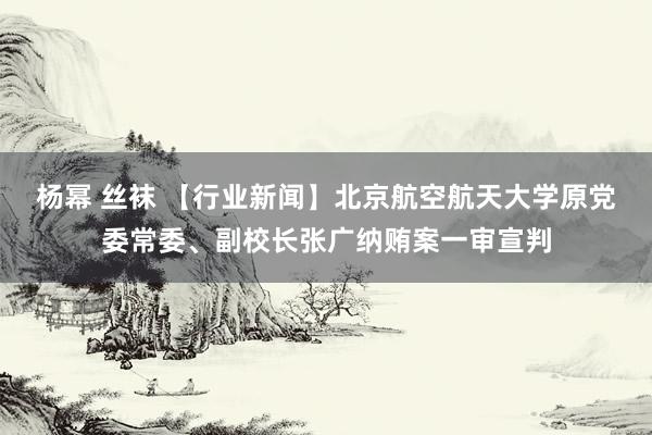 杨幂 丝袜 【行业新闻】北京航空航天大学原党委常委、副校长张广纳贿案一审宣判